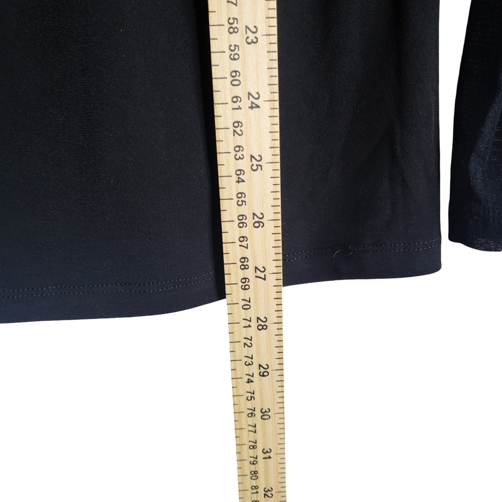 INC International Concepts Black Mesh Sleeve Women's Top - Picture 7 of 8